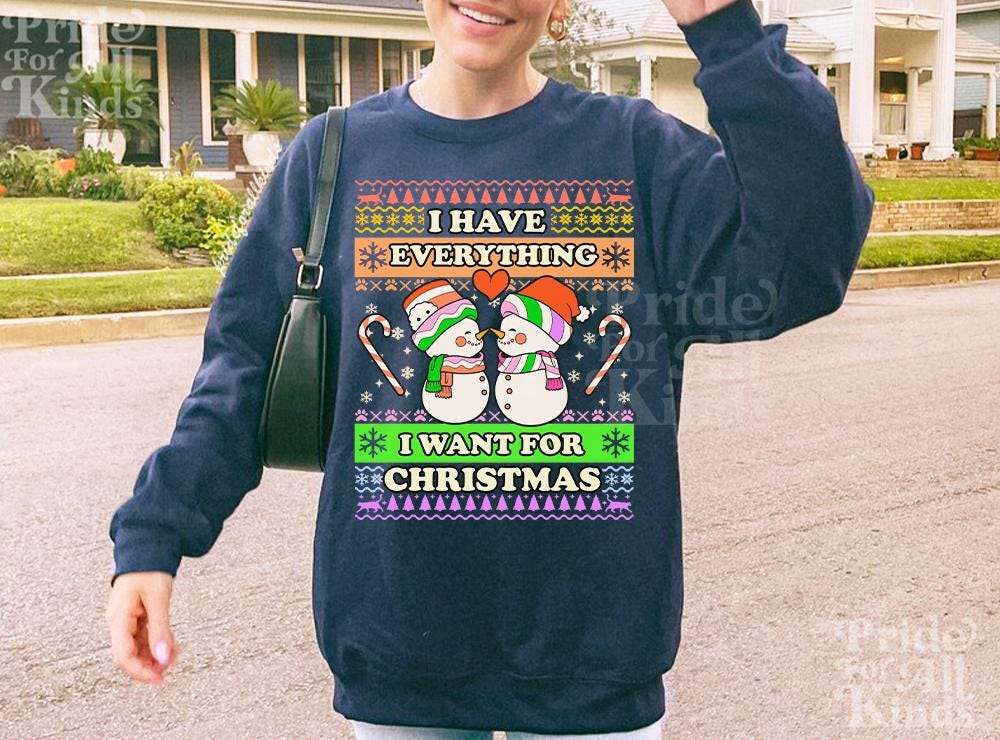 queer couple christmas | lesbian christmas | bisexual christmas | trans christmas | lesbian wife | subtle lesbian | gay christmas sweater