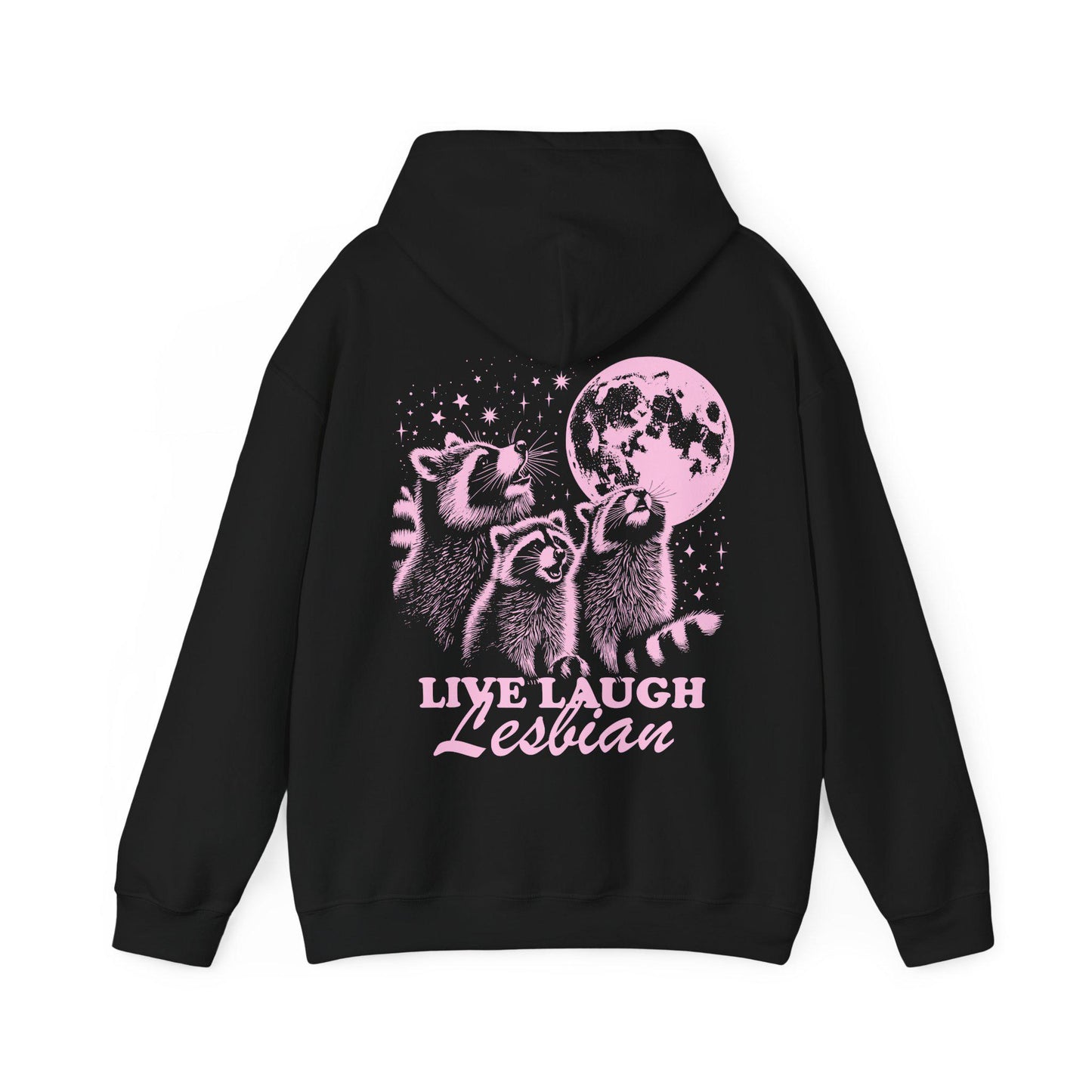 Live laugh lesbian hoodie | queer hoodie | funny lesbian sweatshirt | lesbian pride | raccoon lesbian | femme lesbian | subtle lesbian butch