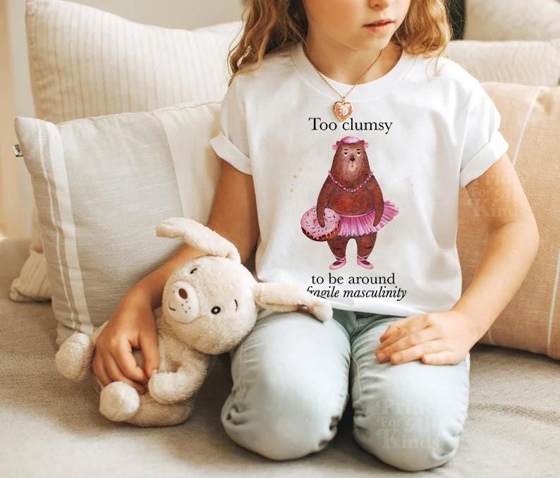 Too clumsy to be around fragile masculinity kids shirt | feminist kids shirt | kamala kids shirt | smash the patriarchy | women's rights tee