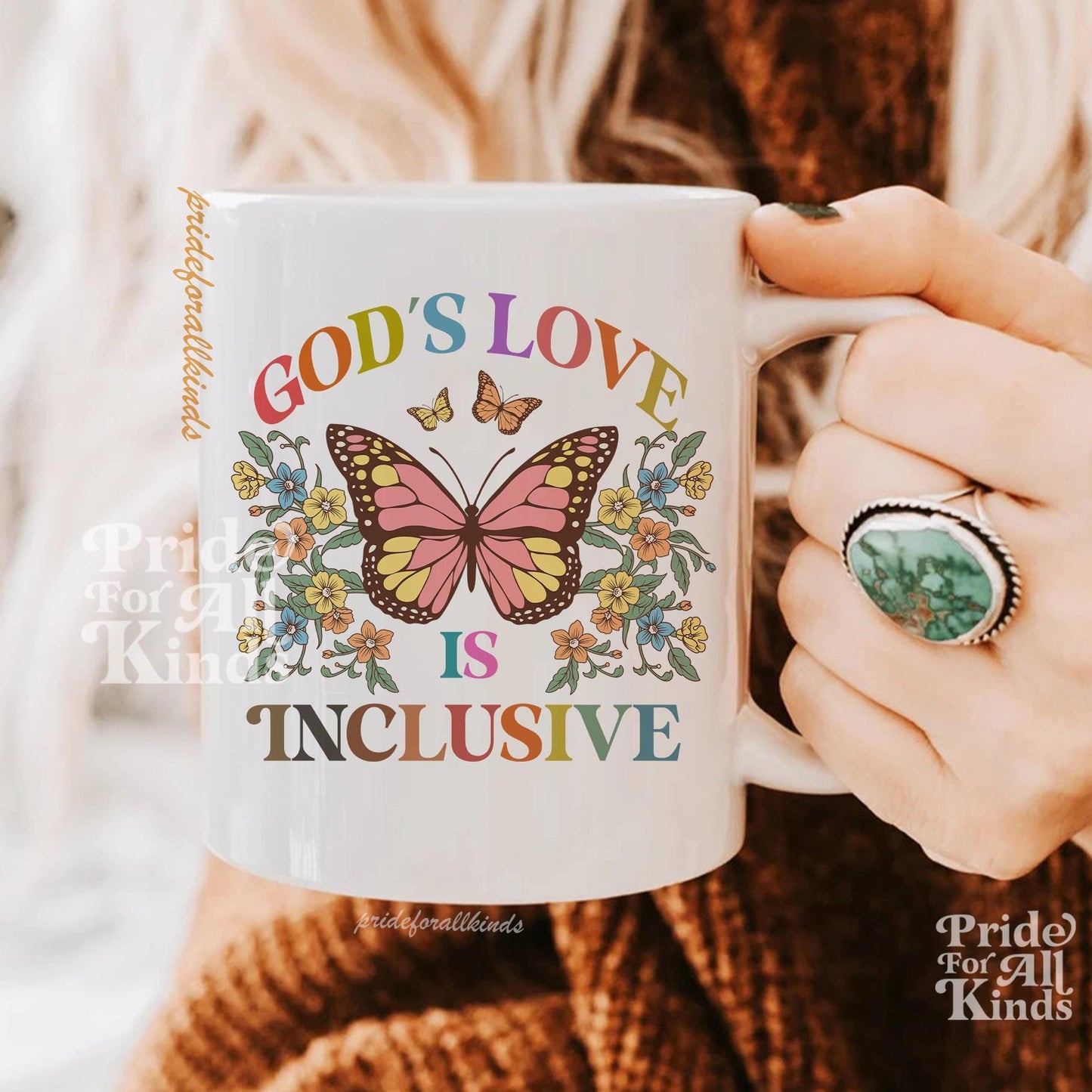 God's love is inclusive mug | lgbtq christian ally mug | you are safe with me | gay pride ally | trans pride ally | queer mug | lesbian mug