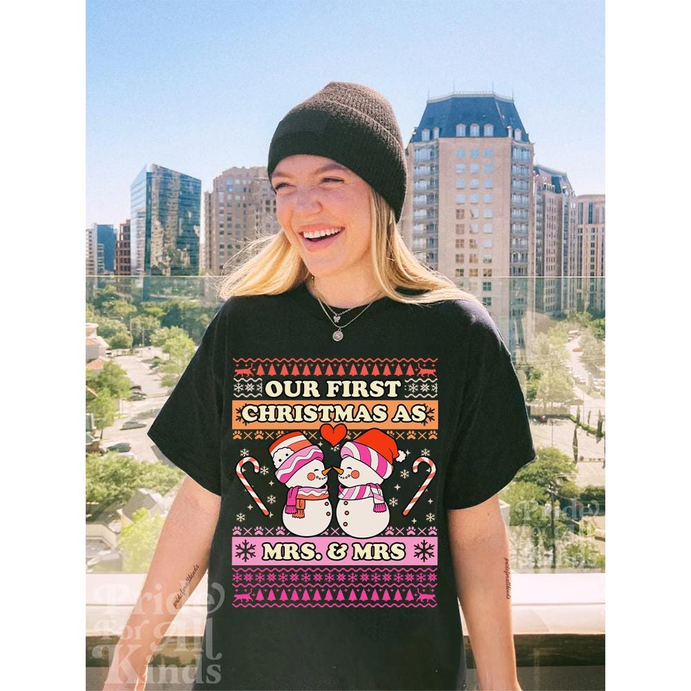 our first christmas as mrs and mrs | lesbian christmas | lesbian couple | lesbian sweatshirt | lesbian bride | lesbian wife christmas | gift