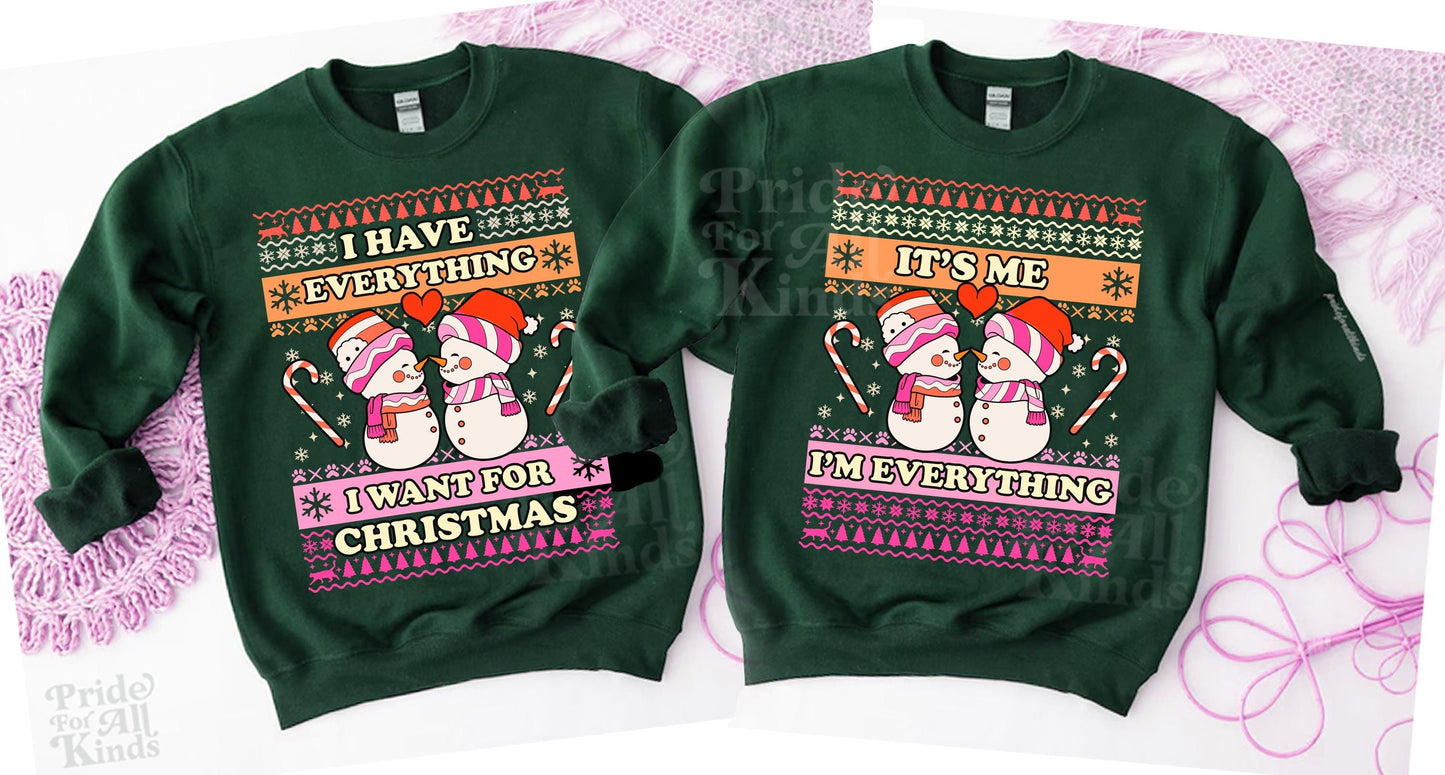 lesbian couple christmas sweatshirt