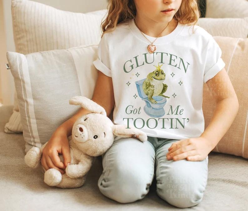 Gluten got me tootin' shirt | celiac disease awareness | gluten free kids | food allergy | warrior | fpies | gluten intolerant | tummy hurts
