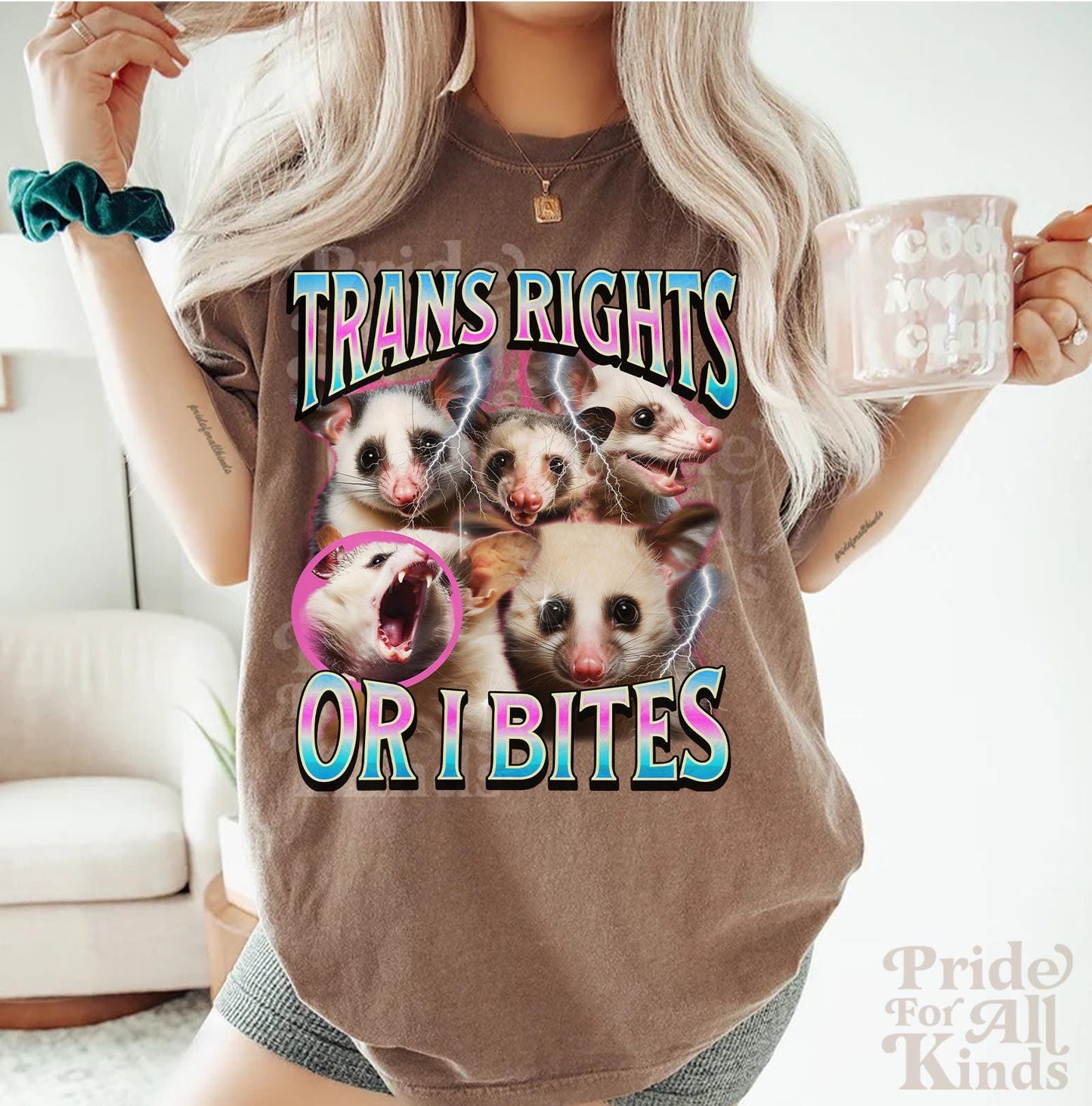 trans rights or i bites shirt | trans rights are human rights | possum shirt | protect trans kids | transgender gift | transgender art | mtf
