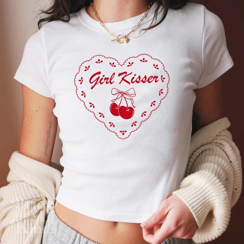 Girl kisser baby tee | lesbian subtle | lesbian fashion | bi pride | pansexual pride | lesbian valentines | bisexual pride | pride merch