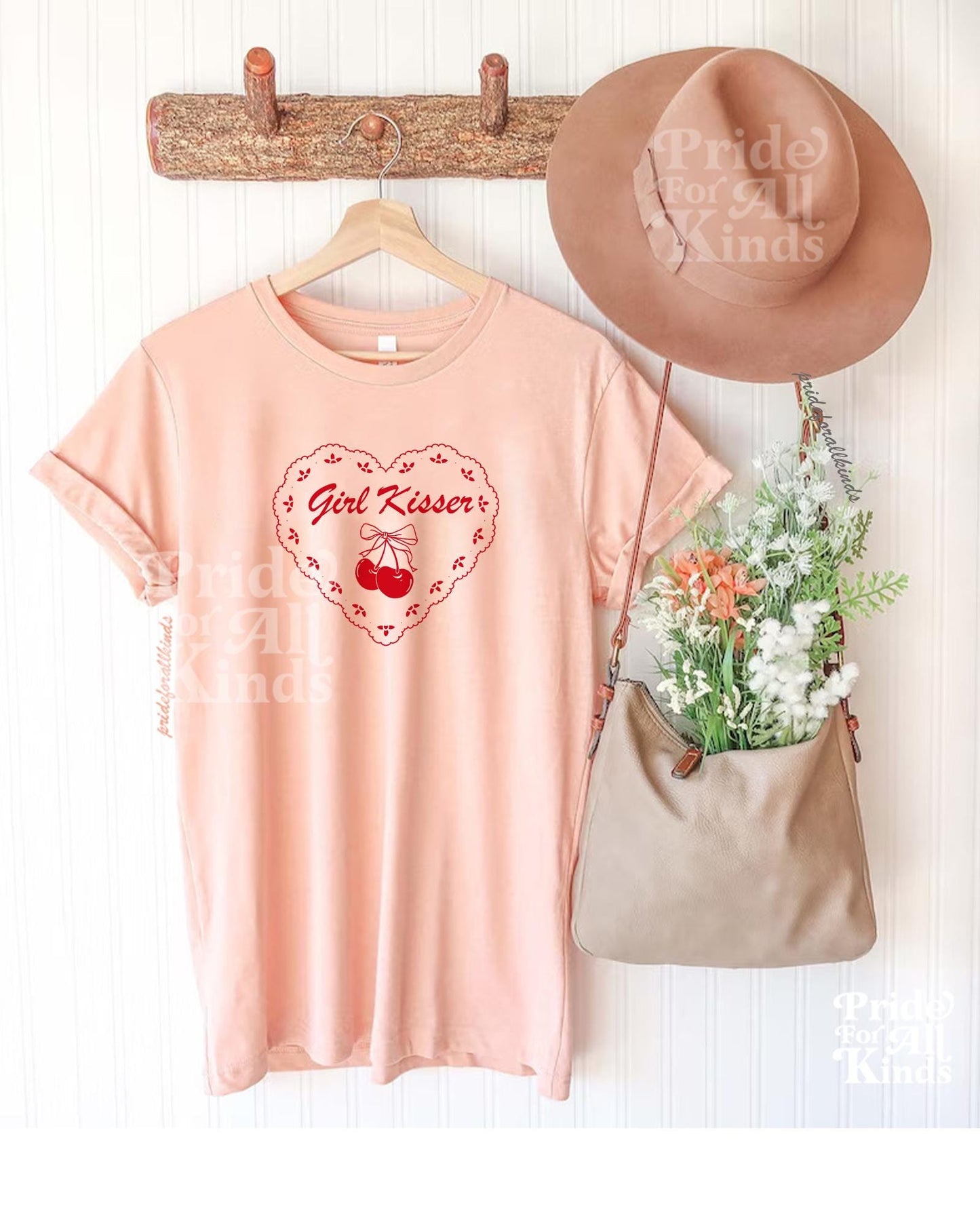 Girl kisser shirt | lesbian fashion | bi pride | femme lesbian | funny lesbian shirt | subtle lesbian | wlw sapphic pride | pansexual |