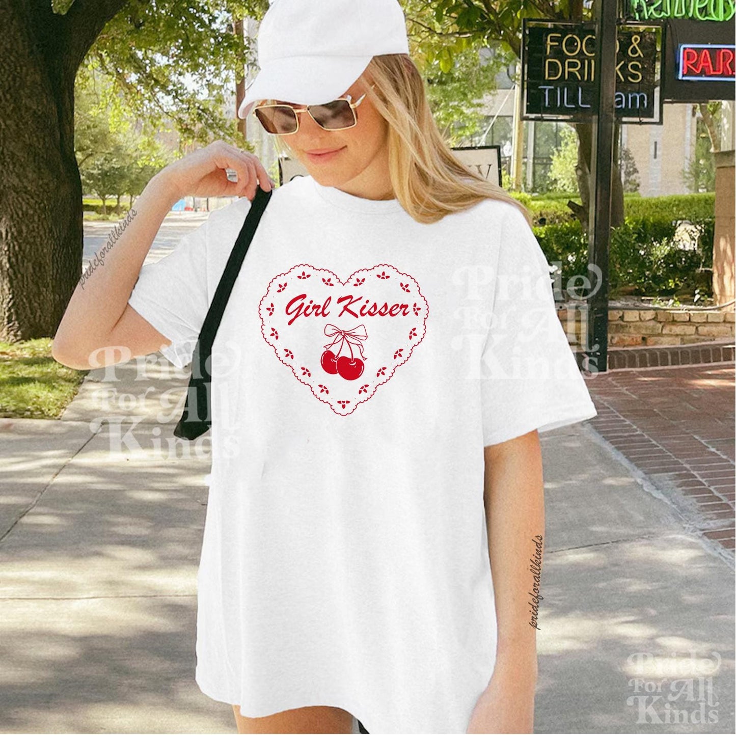 Girl kisser shirt | lesbian fashion | bi pride | femme lesbian | funny lesbian shirt | subtle lesbian | wlw sapphic pride | pansexual |