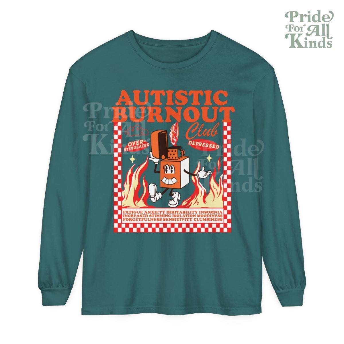 Autistic club comfort colors long sleeve shirt | autism awareness month | adhd sweatshirt | adhd shirt | audhd | neurospicy | overstimulated