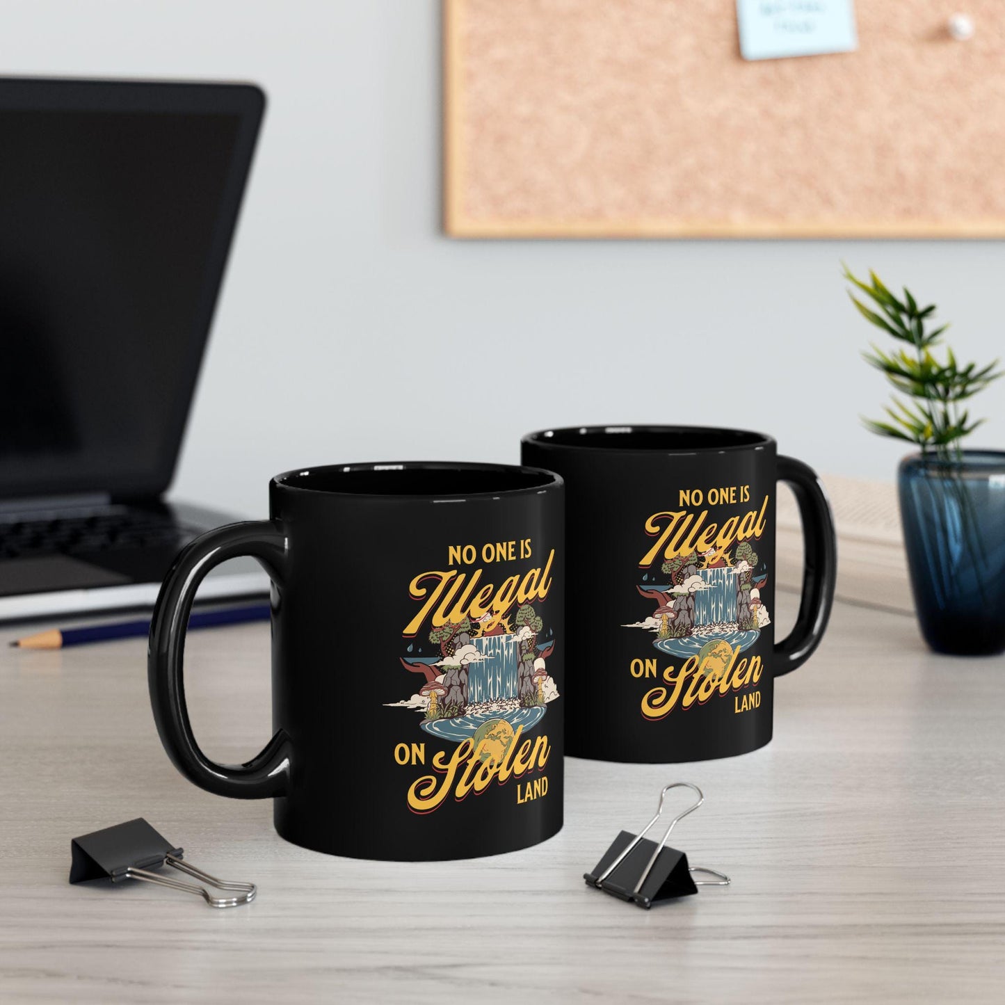 No one is illegal on stolen land | feminist mug | leftist gift | anti racist | anti capitalist | anti fascism | social democrat | liberal