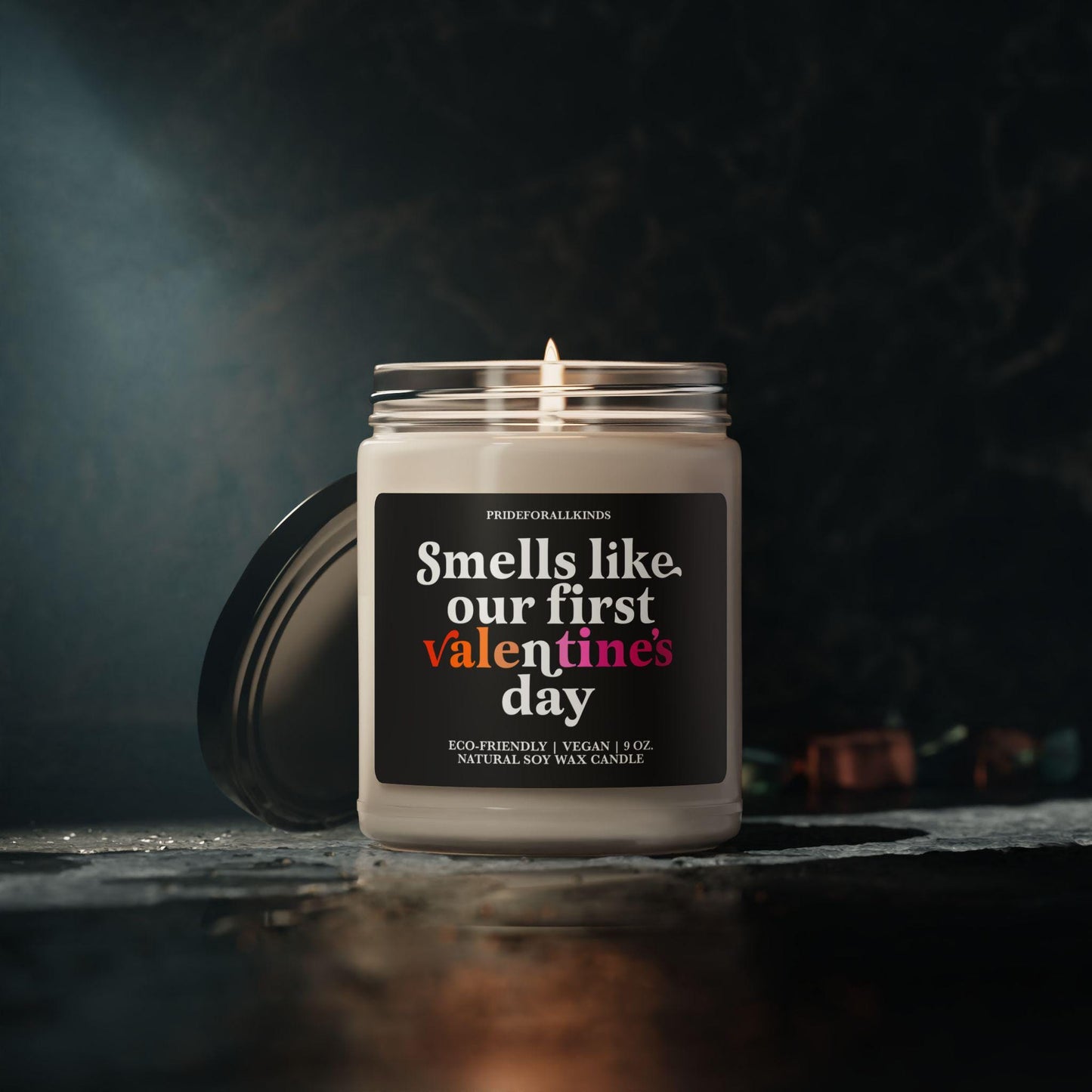Smells like our first valentine's day candle | lesbian candle | lesbian valentines | lesbian girlfriend | femme lesbian | butch lesbian |