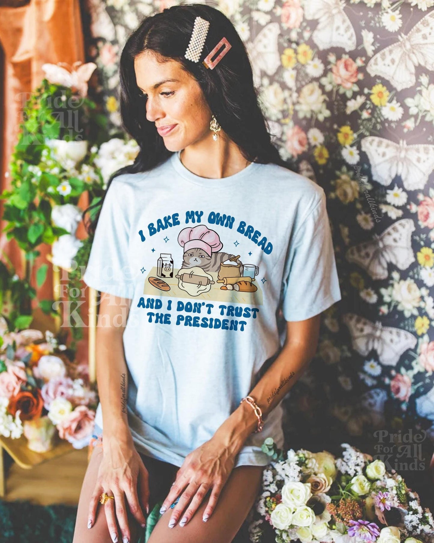 I bake my own bread and i dont trust the president | anti trump sweater | liberal tshirt | liberal feminist human rights | leftist | baking