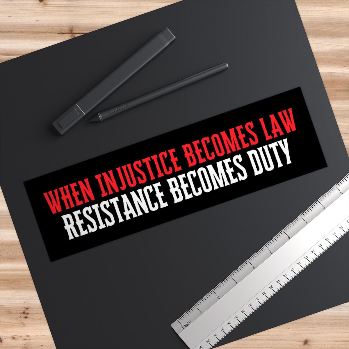 When injustice becomes law resistance becomes duty bumper sticker or car magnet | car magnet liberal | resist sticker | political car magnet