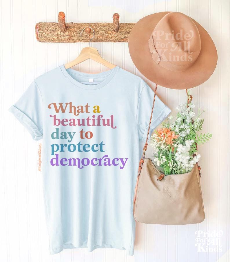 what a beautiful day to protect democracy shirt | defend democracy| liberal tshirt | subtle anti trump shirt | fdt shirt | social justice |
