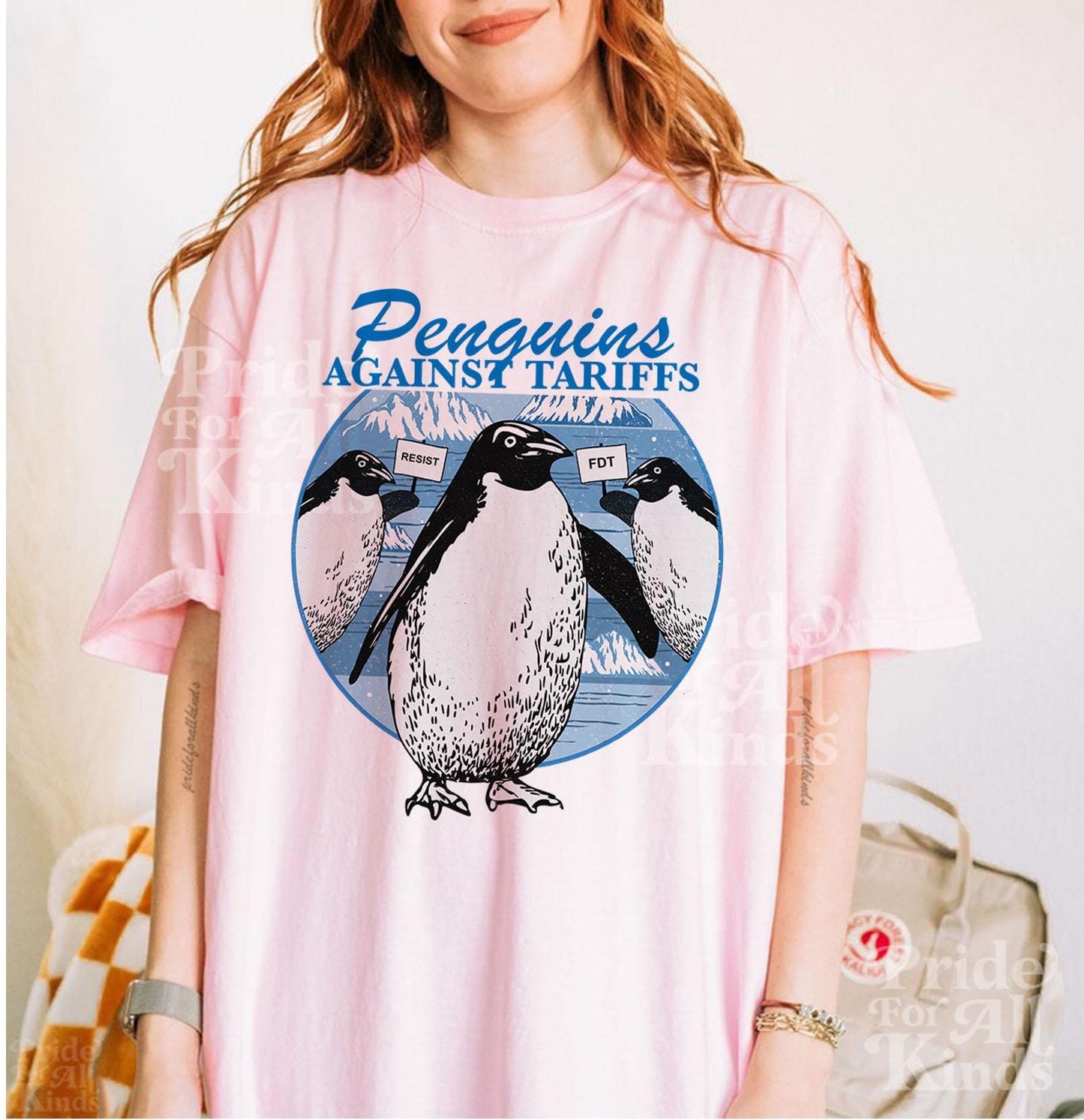 Penguins against tariffs | Comfort Colors | Penguins against trump | tariff | resist tshirt | fight fascism | subtle anti trump | fdt shirt