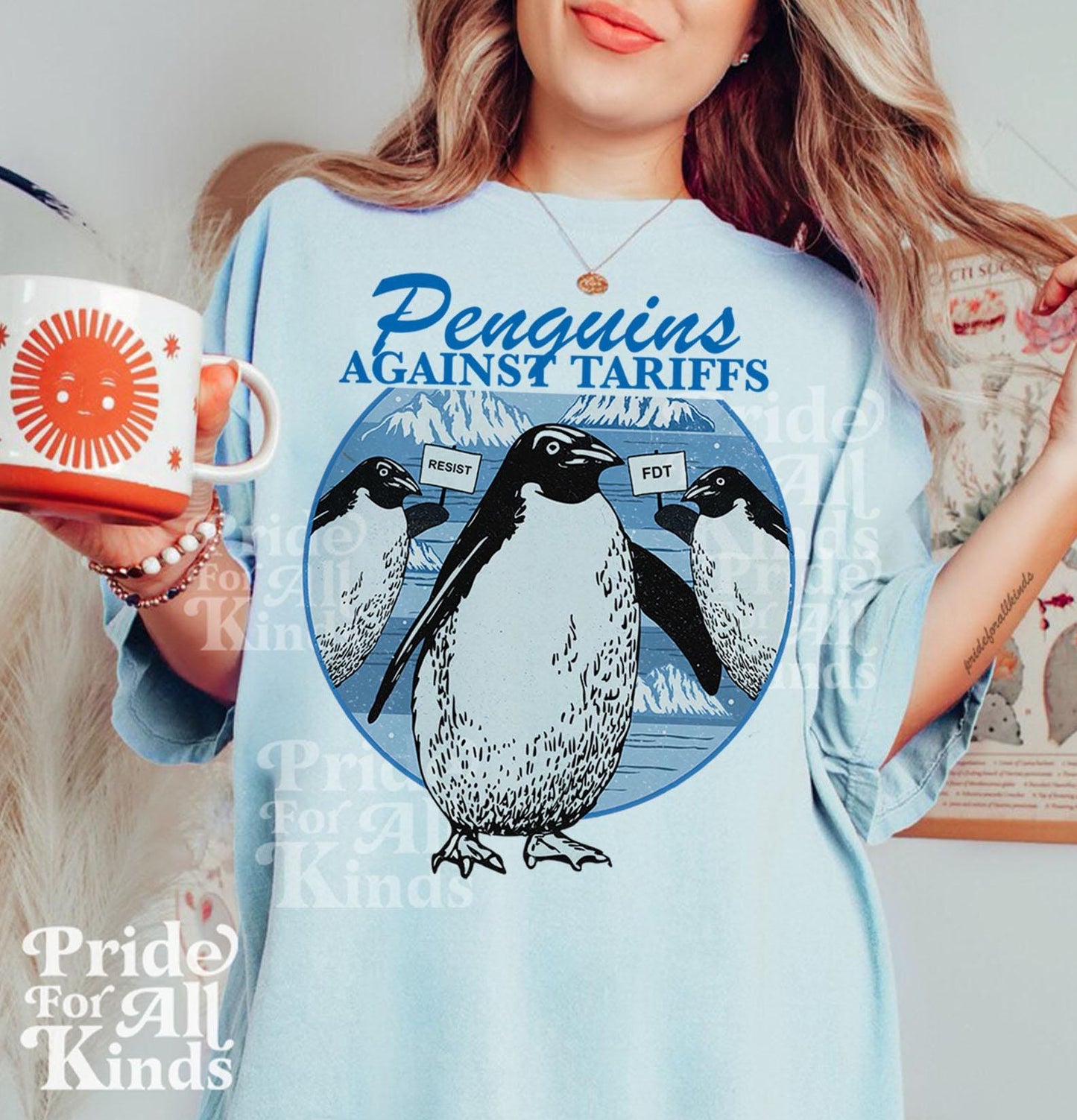 Penguins against tariffs | Comfort Colors | Penguins against trump | tariff | resist tshirt | fight fascism | subtle anti trump | fdt shirt