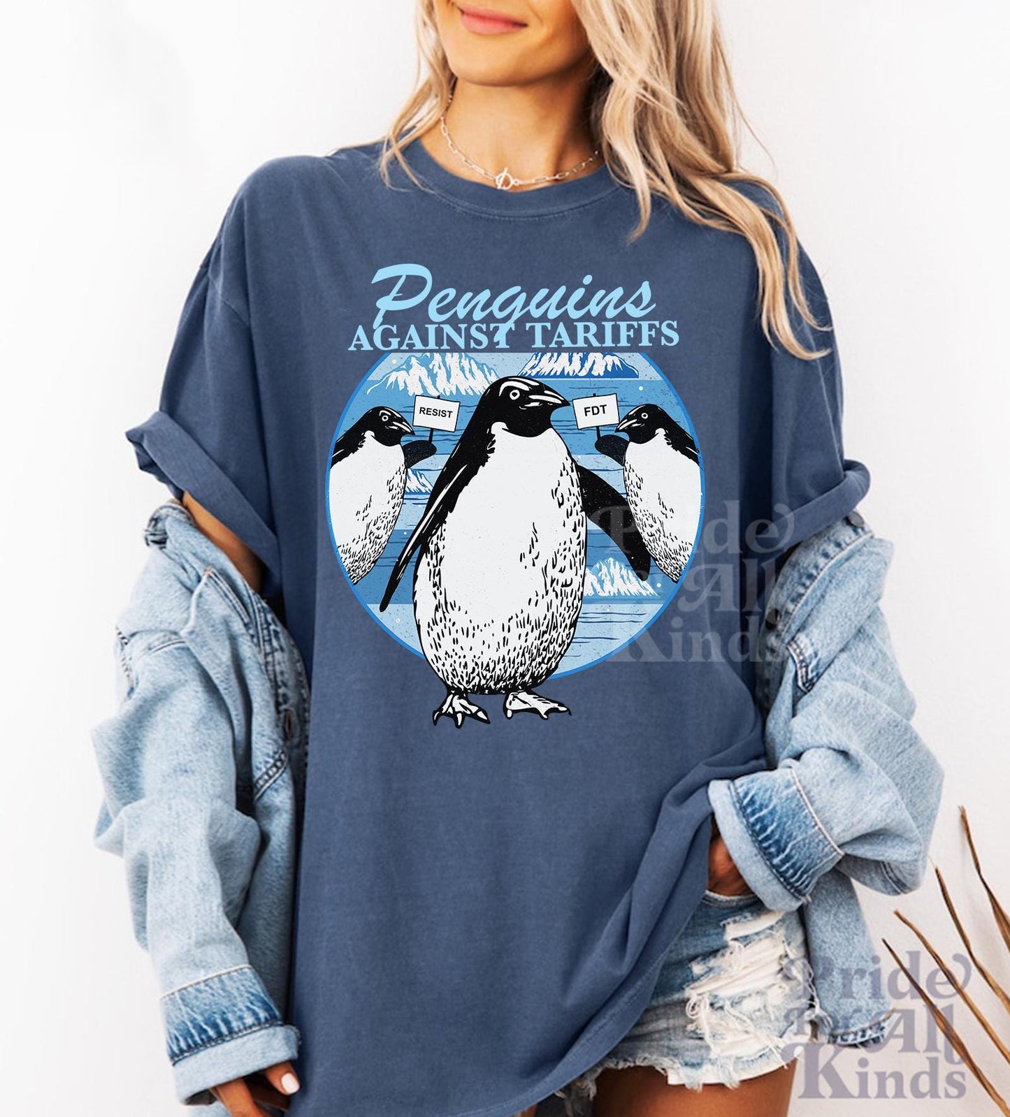 Penguins against tariffs | Comfort Colors | Penguins against trump | tariff | resist tshirt | fight fascism | subtle anti trump | fdt shirt