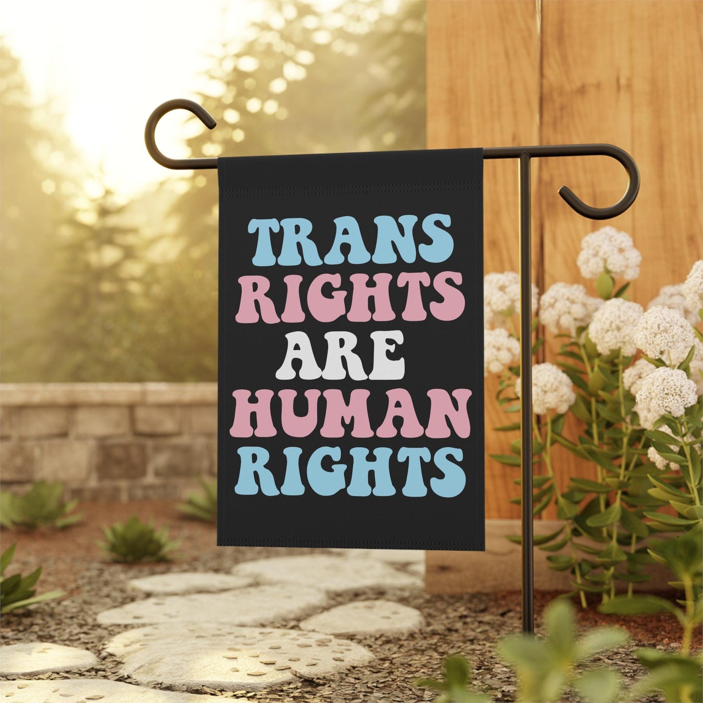 trans rights are human rights flag | trans pride flag | transgender gift | trans ally | trans art | pride garden flag | lgbtq flag | ftm mtf