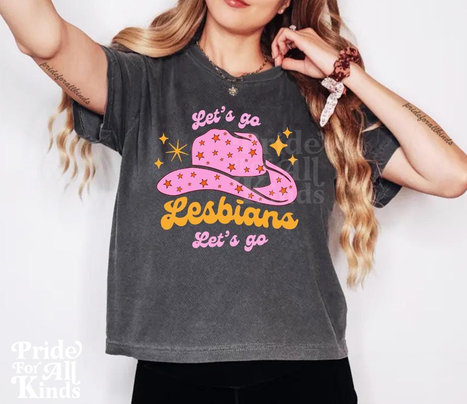 Let's go lesbians let's go | pride crop top | lesbian top | lesbian pride shirt | lesbian fashion | sapphic pride | wlw | butch | femme