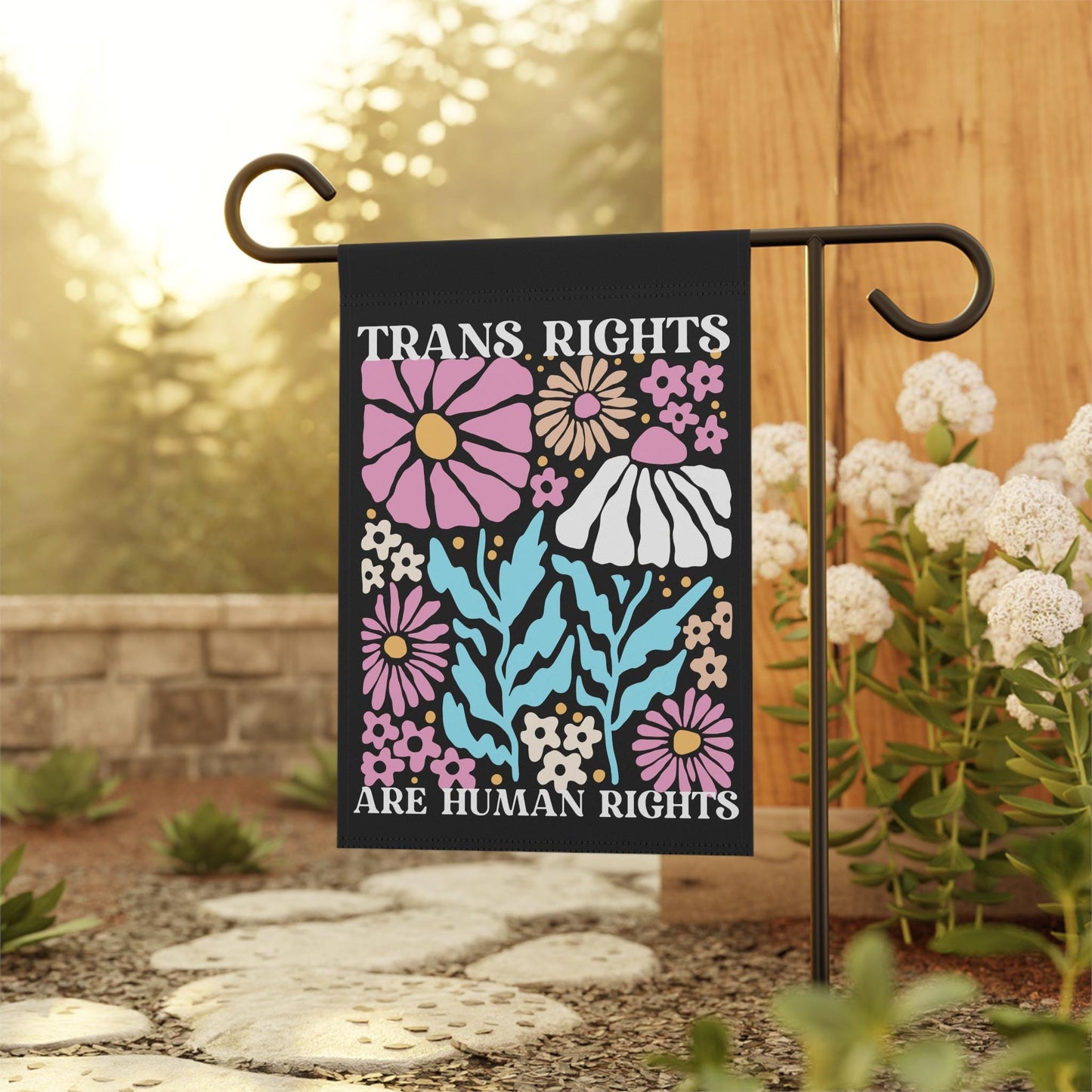 Trans rights are human rights flag | trans pride flag | pride garden flag | trans art | trans flag | transgender gift | transgender ftm
