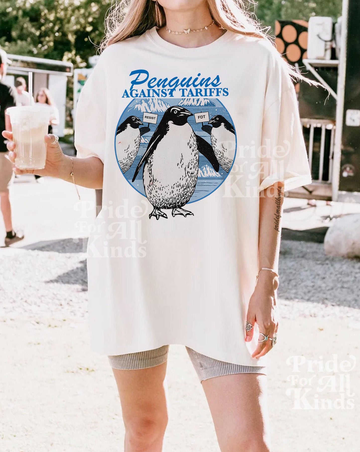 Penguins against tariffs | Comfort Colors | Penguins against trump | tariff | resist tshirt | fight fascism | subtle anti trump | fdt shirt