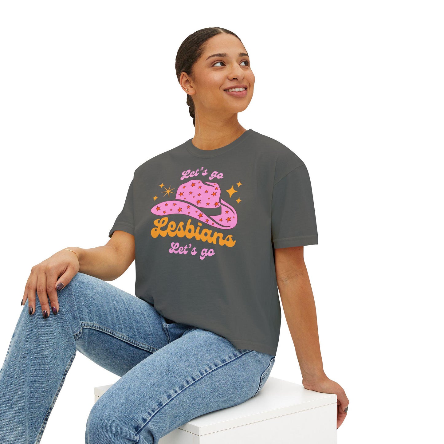 Let's go lesbians let's go | pride crop top | lesbian top | lesbian pride shirt | lesbian fashion | sapphic pride | wlw | butch | femme
