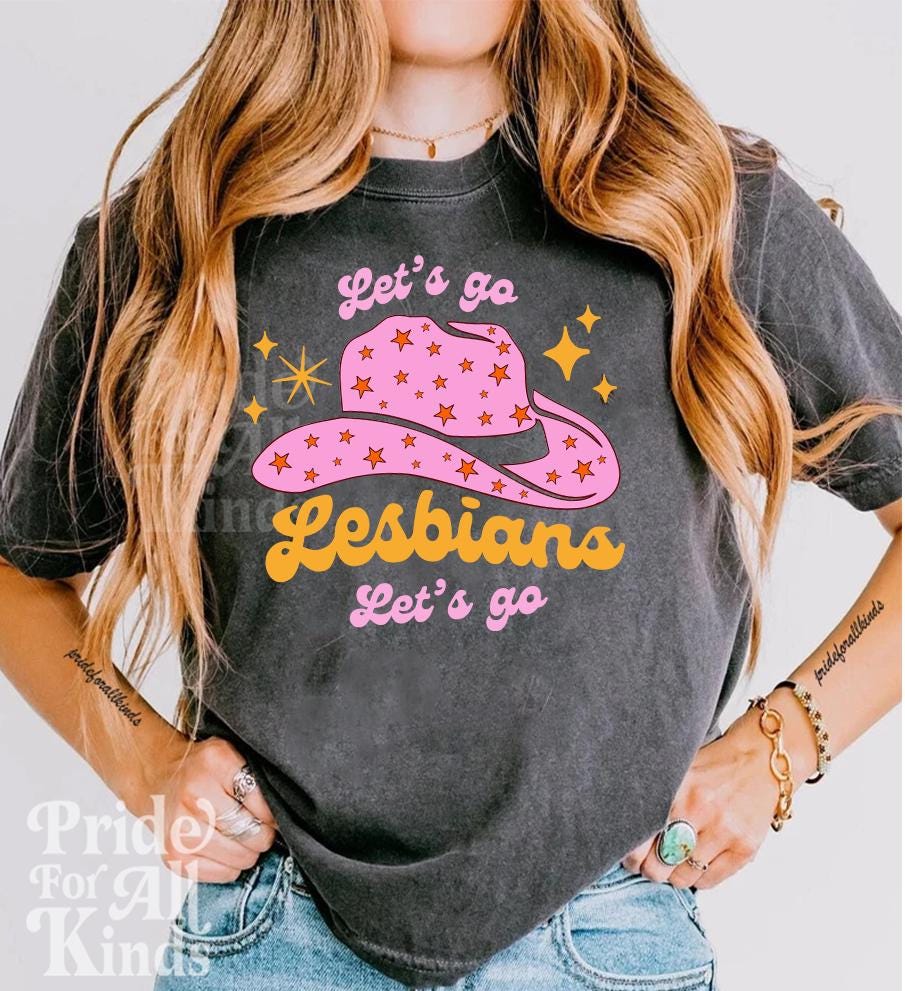 Let's go lesbians let's go | pride crop top | lesbian top | lesbian pride shirt | lesbian fashion | sapphic pride | wlw | butch | femme