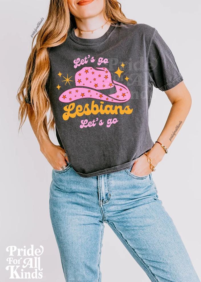 Let's go lesbians let's go | pride crop top | lesbian top | lesbian pride shirt | lesbian fashion | sapphic pride | wlw | butch | femme