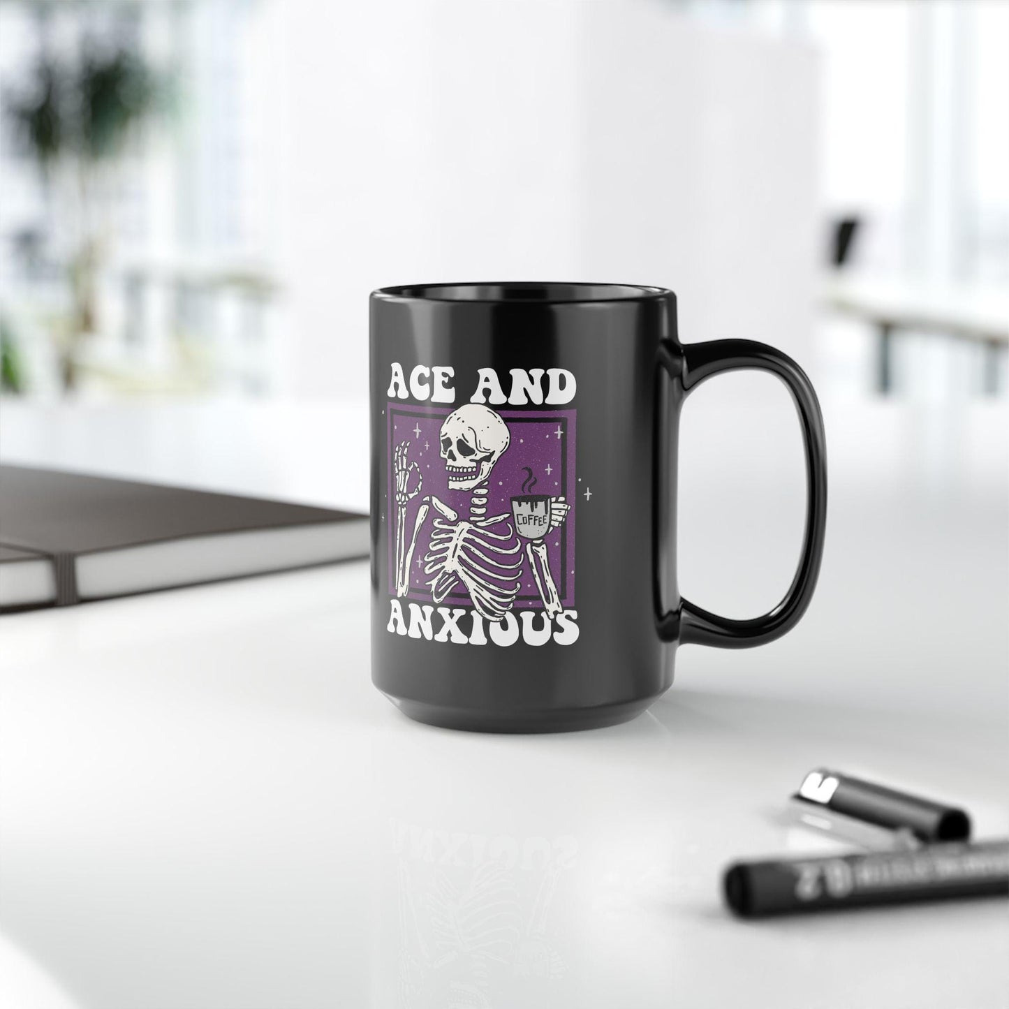 Ace and anxious mug | asexual mug | asexual gifts | aroace pride | lgbt pride mug | ace pride mug | ace pride gift | funny asexual | anxiety