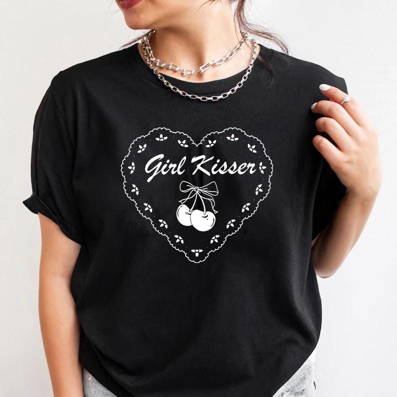 Girl kisser shirt | lesbian fashion | bi pride | femme lesbian | funny lesbian shirt | subtle lesbian | wlw sapphic pride | pansexual |