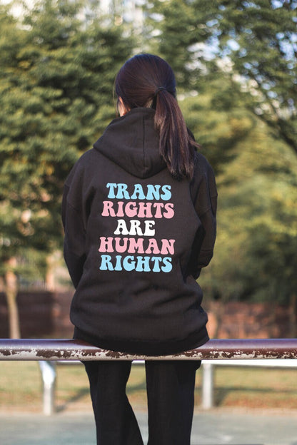 Trans rights are human rights | transgender hoodie | lgbt pride hoodie | trans lesbian hoodie | they them hoodie | 90s aesthetic hoodie |