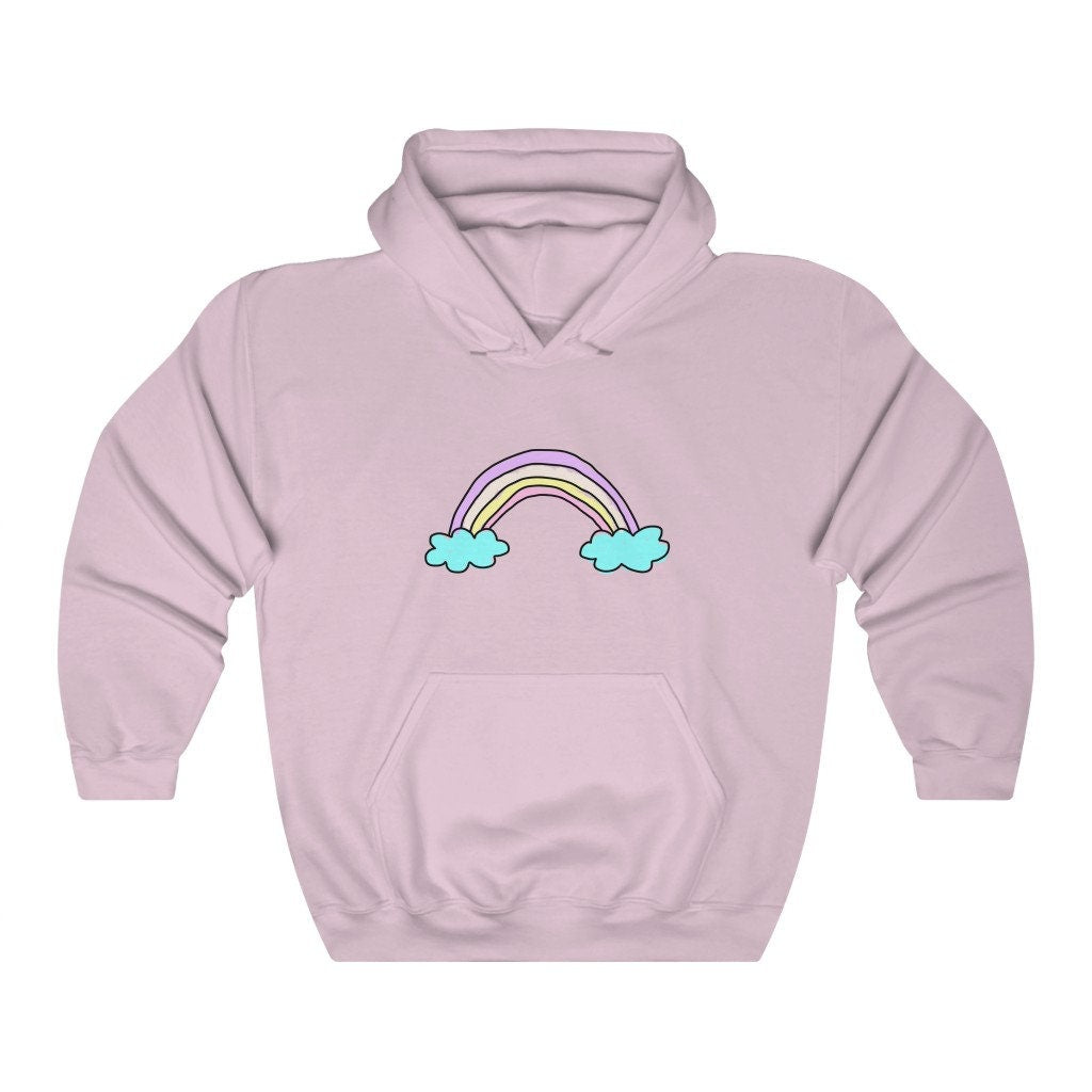There's a rainbow always after the rain hoodie | rainbow hoodie | aesthetic hoodie | vcso girl hoodie | preppy hoodie | pastel hoodie tumblr