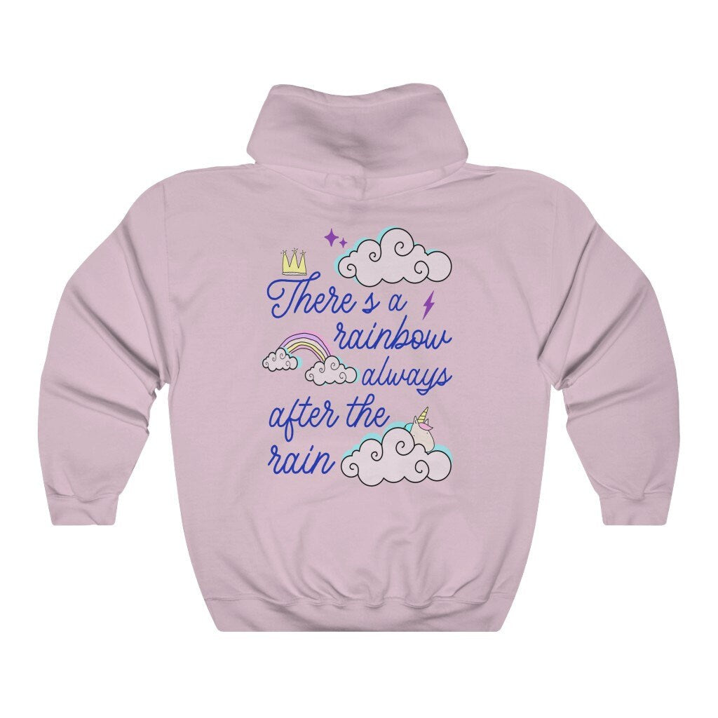 There's a rainbow always after the rain hoodie | rainbow hoodie | aesthetic hoodie | vcso girl hoodie | preppy hoodie | pastel hoodie tumblr