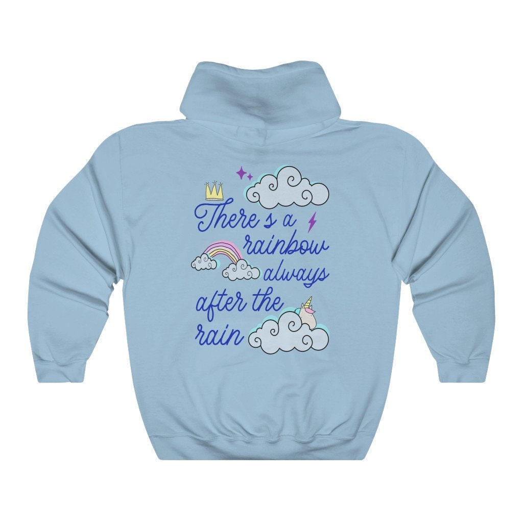 There's a rainbow always after the rain hoodie | rainbow hoodie | aesthetic hoodie | vcso girl hoodie | preppy hoodie | pastel hoodie tumblr