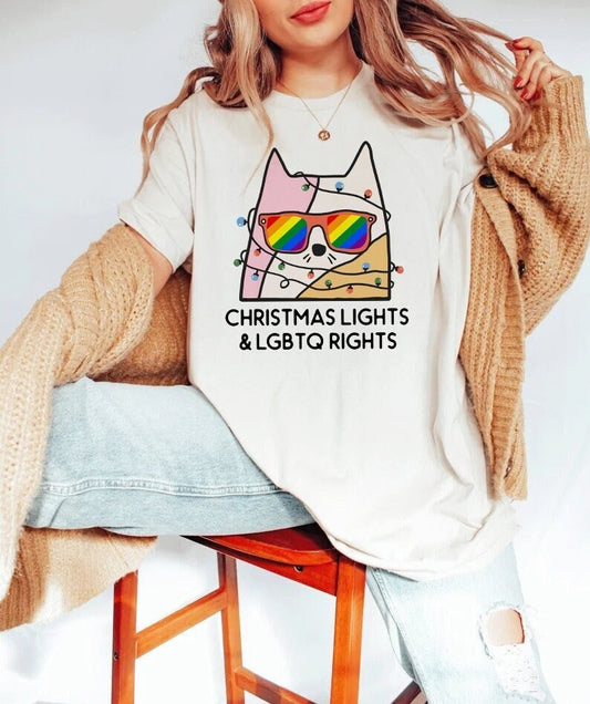 Christmas Lights and LGBTQ Rights shirt