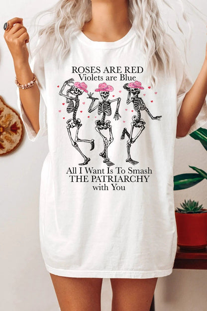 All i want is to smash the patriarchy with you shirt | feminist valentine shirt | skeleton valentine shirt | cowgirl valentines shirt | girl