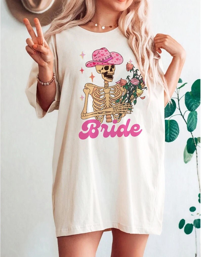 Retro style skeleton bride shirt