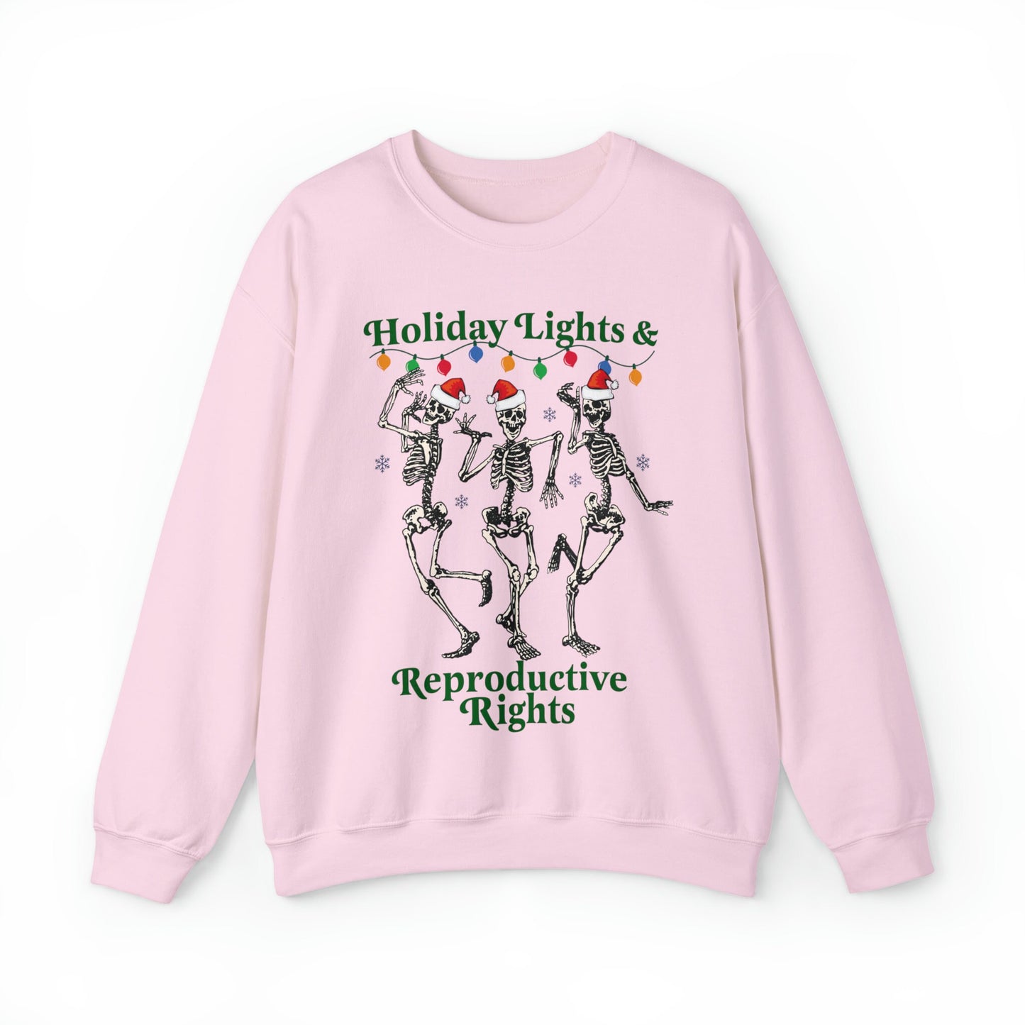 Holiday lights and reproductive rights sweatshirt