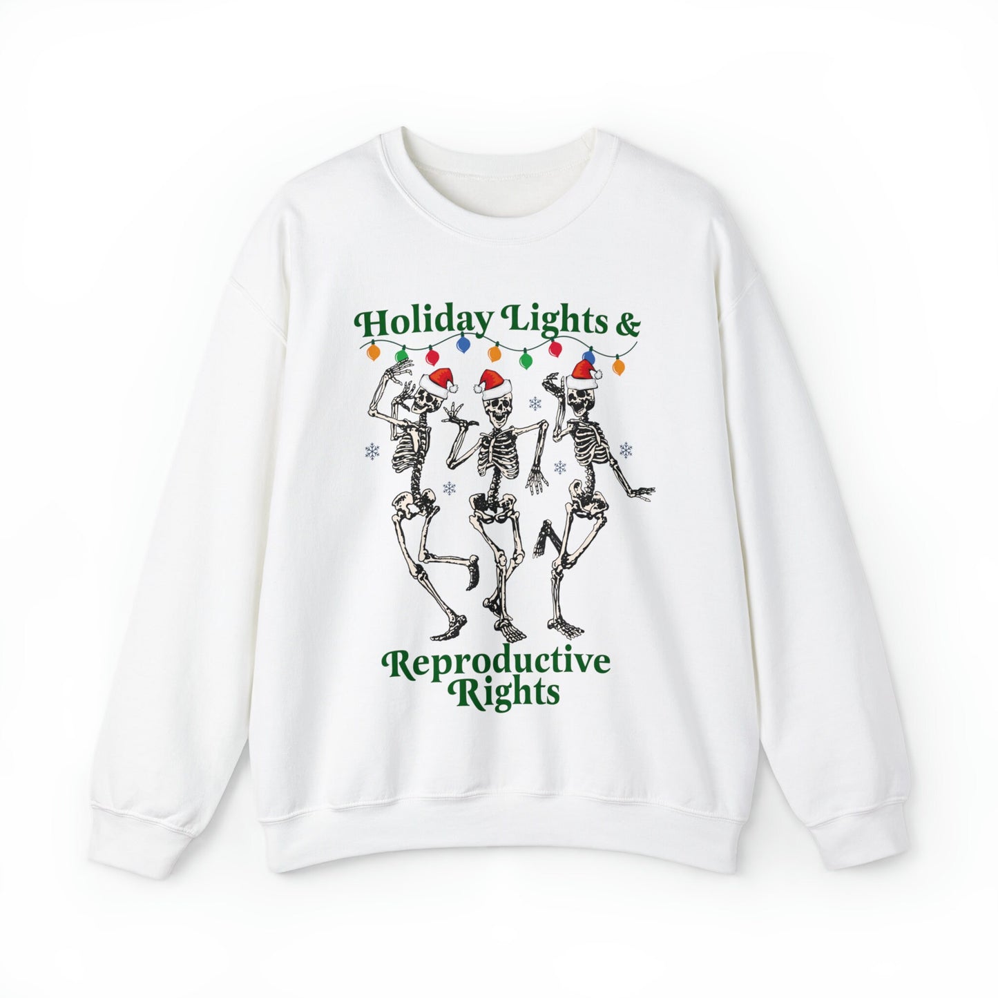 Holiday lights and reproductive rights sweatshirt