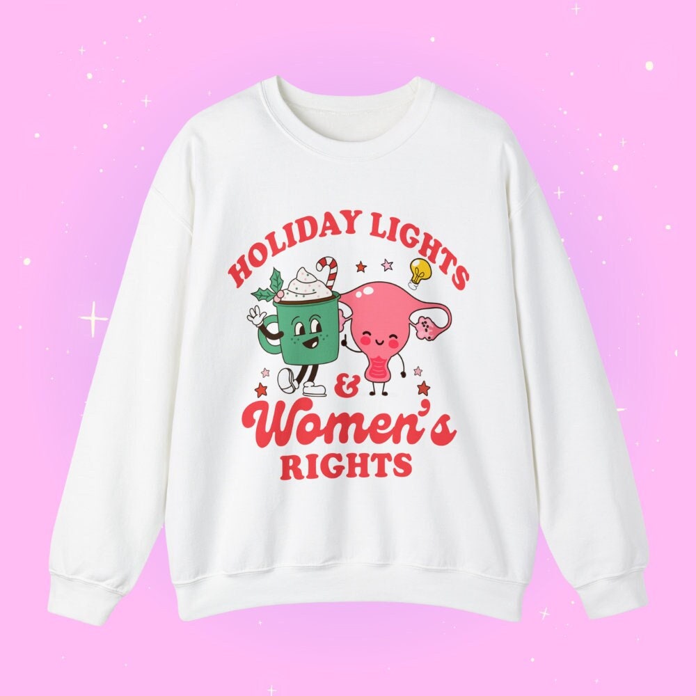 Holiday lights and women's rights | retro feminist christmas | reproductive rights | pro roe | pro choice | abortion rights | activism |