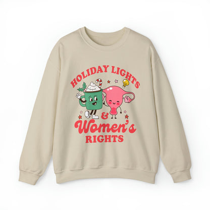 Holiday lights and women's rights | retro feminist christmas | reproductive rights | pro roe | pro choice | abortion rights | activism |