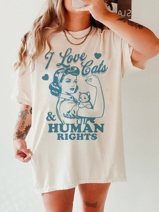 I love cats and human rights shirt