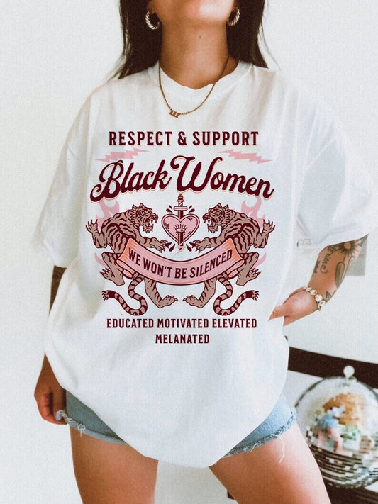 Respect and support black women shirt