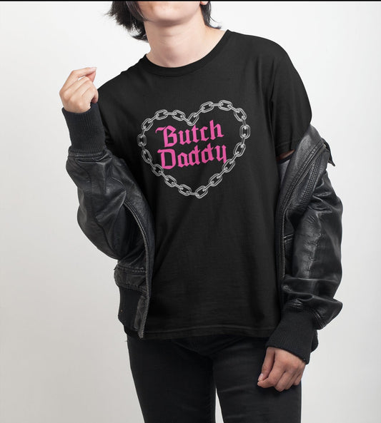 Butch daddy shirt | butch | funny lesbian shirt | lesbian clothes | retro lesbian shirt | funny lesbian gifts  | black lesbian shirt| enby
