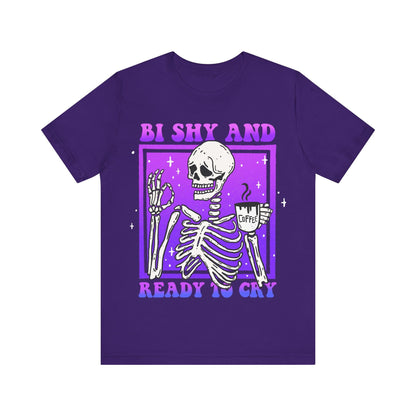 Bi shy and ready to cry | bisexual pride shirt | bi pride shirts | subtle bi pride | funny bisexual shirt | pride merch | bisexual anxiety |