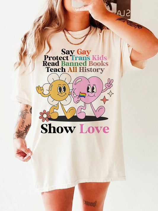 Say gay | protect trans kids | read banned books | teach all history | vote banned books | social democrat | trans rights shirt | queer kids