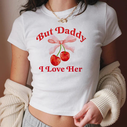 But daddy i love her | funny lesbian shirt | cool queer shirt | funny gay | lesbian crop | bi clothing | pansexual | lesbian clothes sapphic