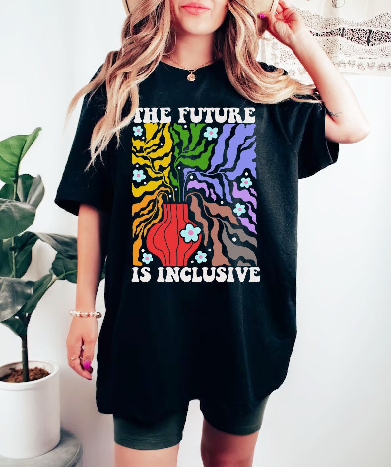 The future is inclusive | cool queer shirt | protect queer kids | trans rights are human rights | bi pride | pride ally | retro pride vibes
