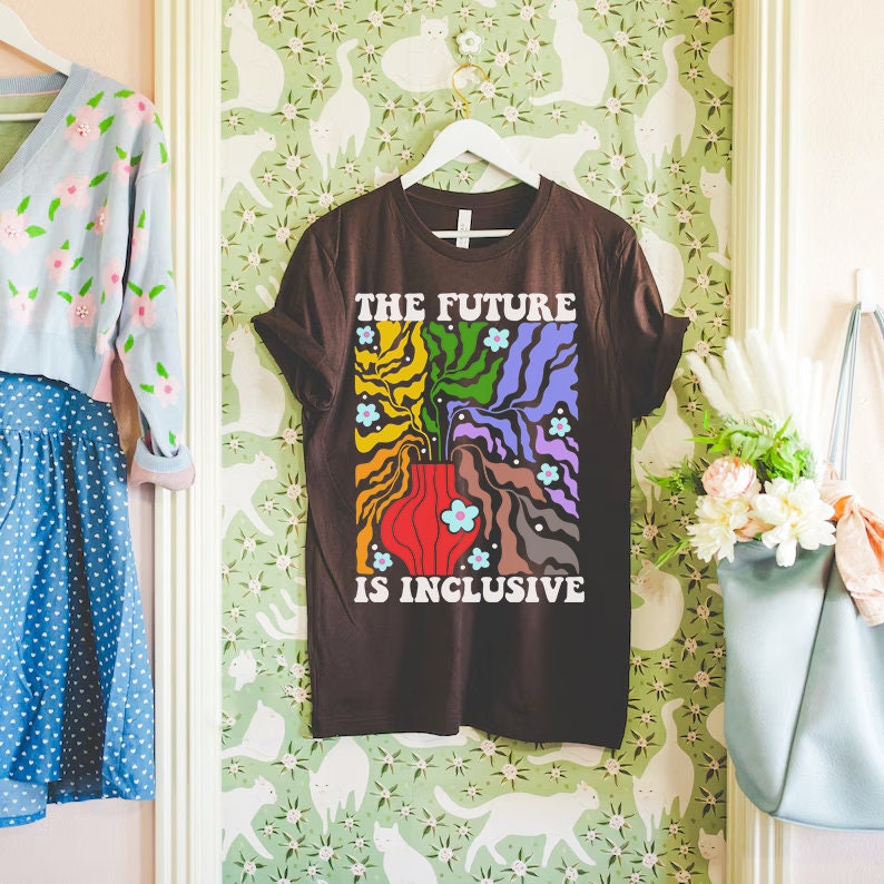 The future is inclusive | cool queer shirt | protect queer kids | trans rights are human rights | bi pride | pride ally | retro pride vibes
