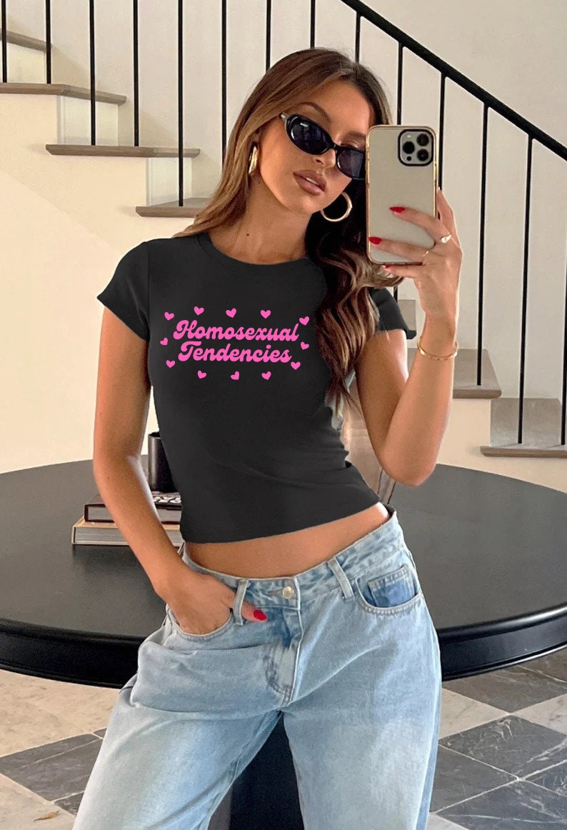 Homosexual tendencies | funny gay shirt | lesbian crop | bisexual crop | retro lesbian shirt | pride merch | subtle pride shirt | pan pride