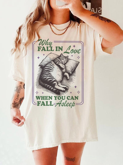 Why fall in love when you can fall asleep | aroace | aromantic | asexual shirt | asexual clothing | asexual pride gifts | ace pride | funny